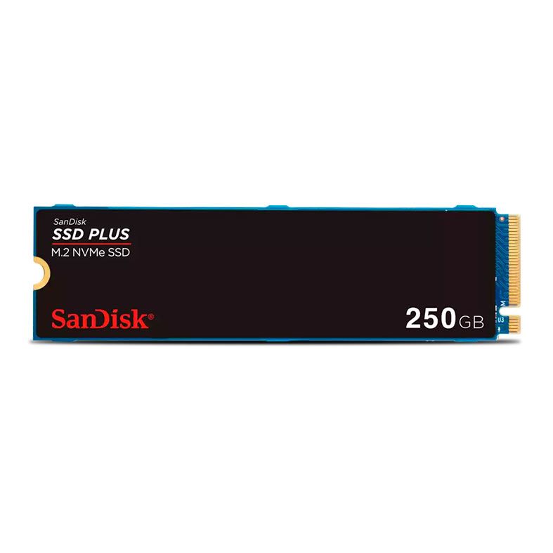 SSD Sandisk Plus, 250GB, M.2 2280, PCIe NVMe, Leitura 2400MB/s, Gravacao 1500/MBs, SDSSDA3N-250G-G26