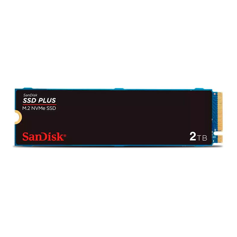 SSD Sandisk Plus, 2TB, M.2 2280, PCIe NVMe, Leitura 3200 MB/s, Gravacao 3200 MB/s, SDSSDA3N-2T00-G26