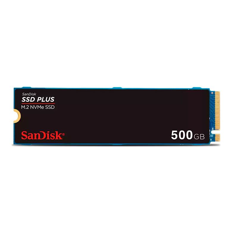 SSD Sandisk Plus, 500GB, M.2 2280, PCIe NVMe, Leitura 2400 MB/s, Gravacao 1500MB/s, SDSSDA3N-500G-G26