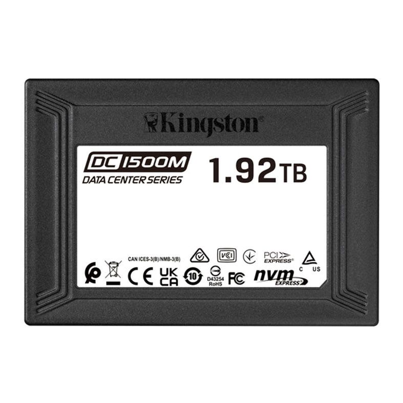SSD Kingston Data Center DC1500M, 1920GB, 2.5, U.2 PCie NVMe, Leitura 3300MB/s, Gravacao 2700MB/s, SEDC1500M/1920G