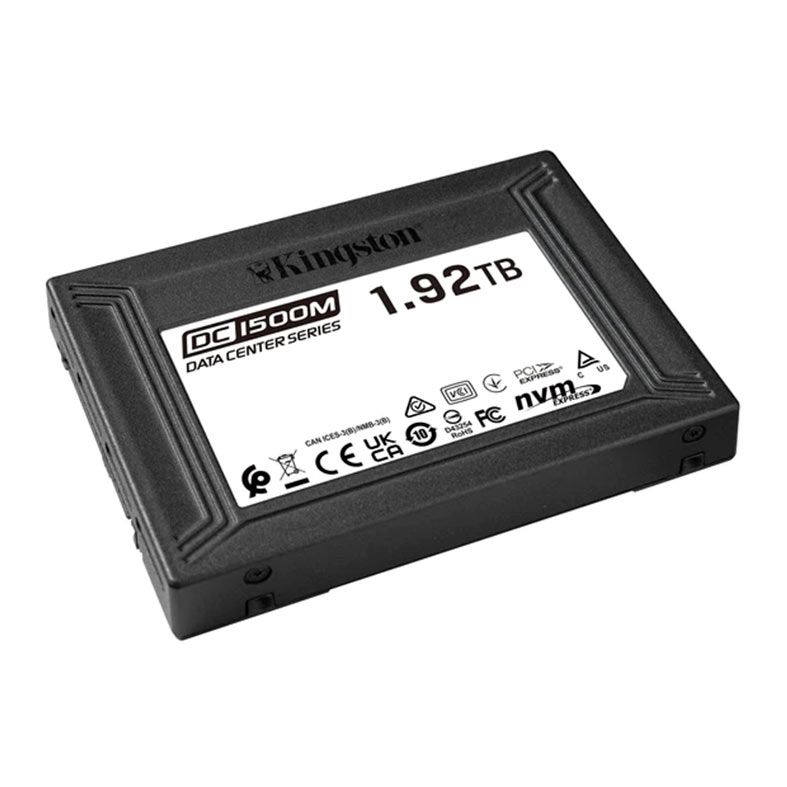 SSD Kingston Data Center DC1500M, 1920GB, 2.5, U.2 PCie NVMe, Leitura 3300MB/s, Gravacao 2700MB/s, SEDC1500M/1920G