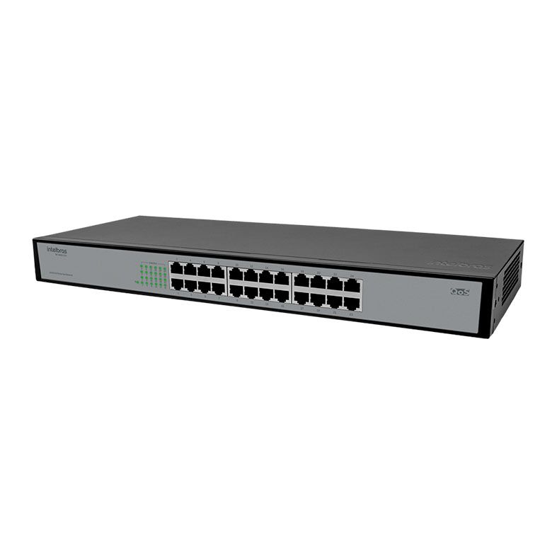Switch Intelbras Fast Ethernet SF 2400 QR+, 24 Portas, Preto, SF-2400-QR