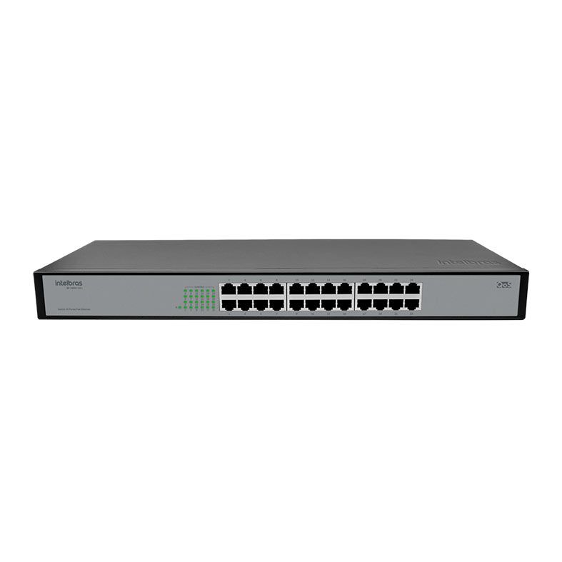 Switch Intelbras Fast Ethernet SF 2400 QR+, 24 Portas, Preto, SF-2400-QR
