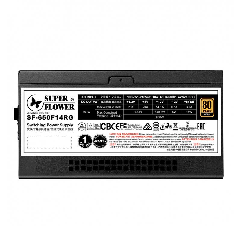 Fonte Gamer Super Flower 650W Leadex III ARGB Gold 80 Plus, SF-650F14RG(BK)