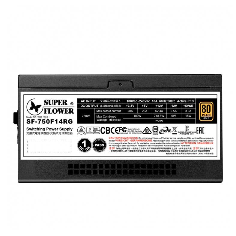 Fonte Gamer Super Flower 750W Leadex III ARGB Gold 80 Plus, SF-750F14RG(BK)