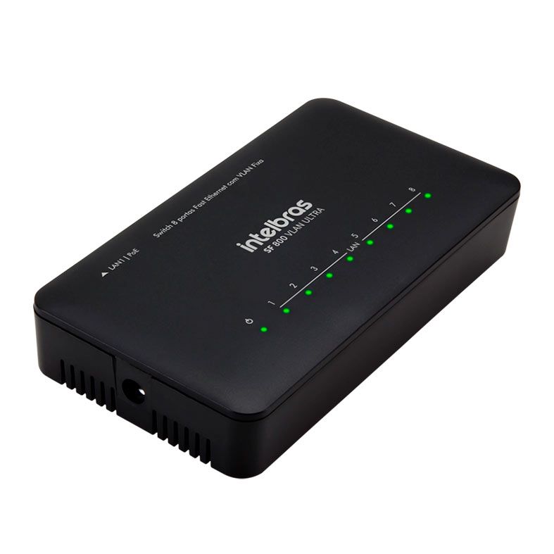 Switch Intelbras SF 800 Fast Ethernet, 8 Portas, 10/100 Mbps, Preto, SF-800-VLAN-ULTRA