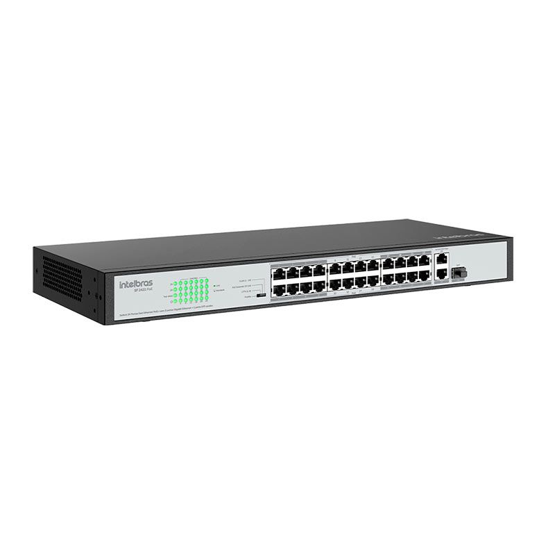 Switch Intelbras SF2421 PoE, 24 Portas, 10/100, Preto, SF2421-POE-SWITCH
