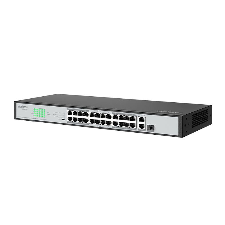 Switch Intelbras SF2421 PoE, 24 Portas, 10/100, Preto, SF2421-POE-SWITCH