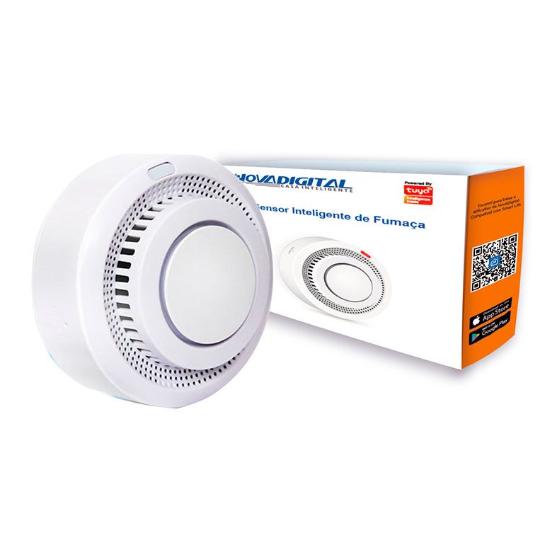 Sensor de Fumaca Nova Digital ZigBee, Branco, SFZB
