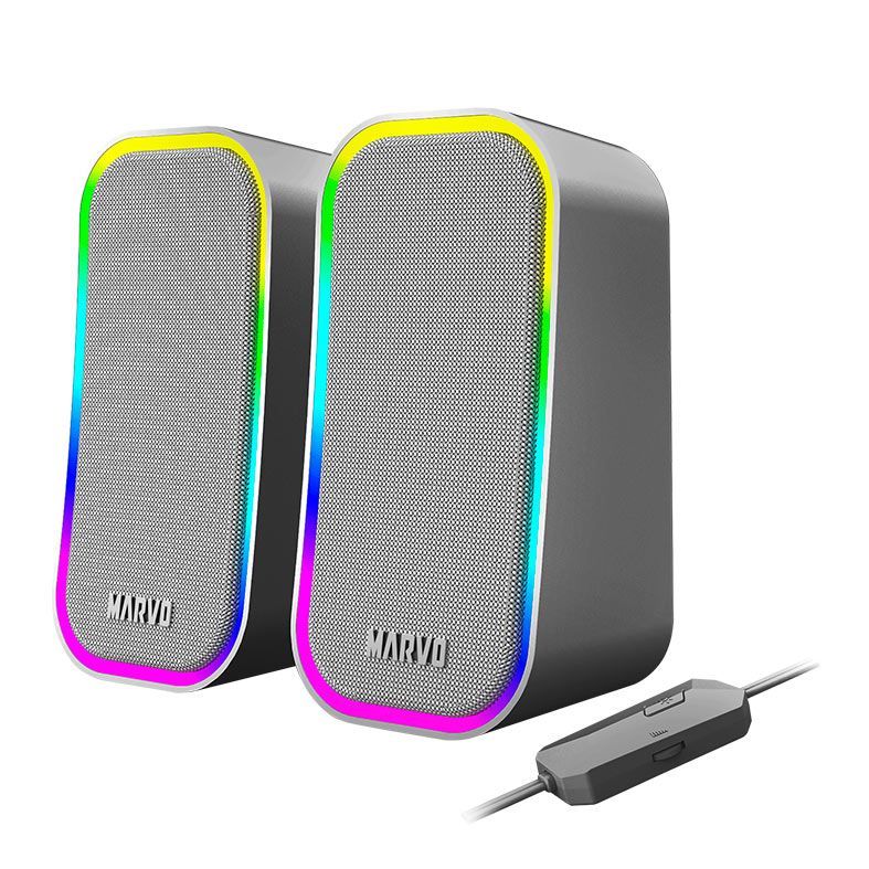 Caixa de Som Marvo SG-285, RGB, 3W RMS, Cinza, SG-285-GY