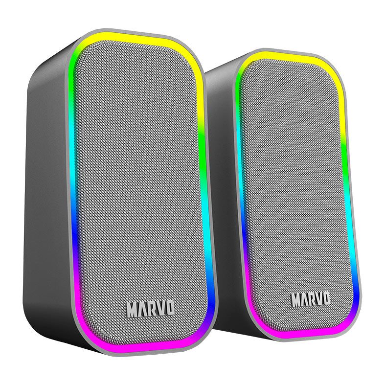 Caixa de Som Marvo SG-285, RGB, 3W RMS, Cinza, SG-285-GY