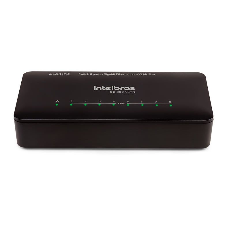 Switch Intelbras Gigabit Ethernet, 8 Portas, 10/100/1000 Mbps, SG-800-VLAN