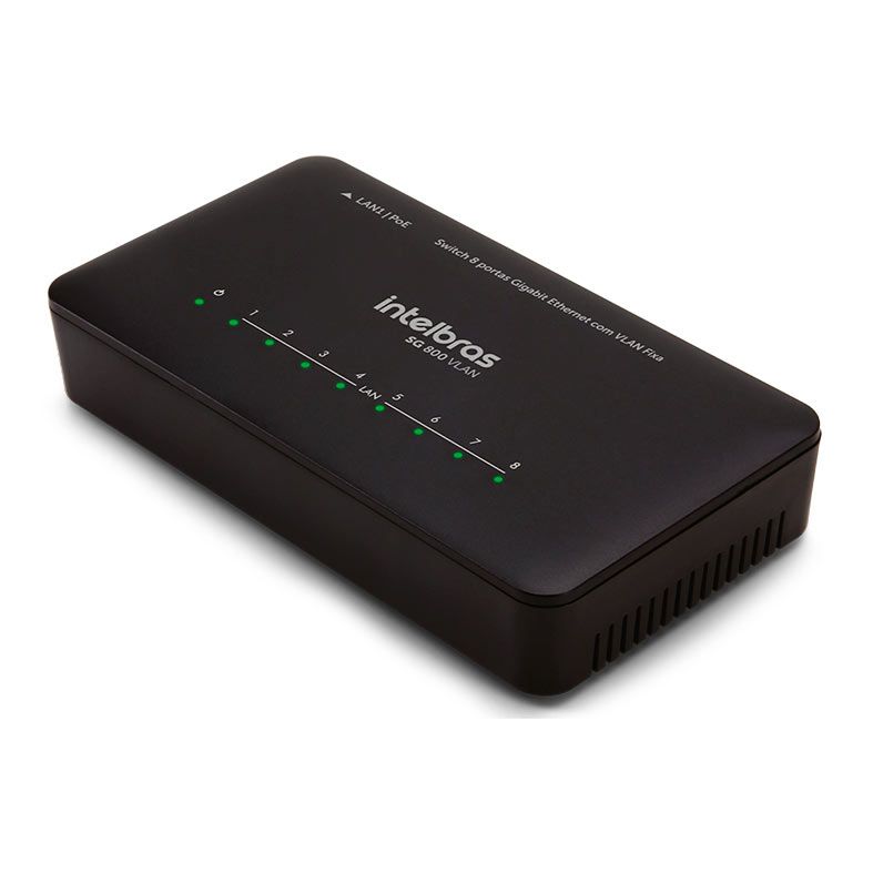 Switch Intelbras Gigabit Ethernet, 8 Portas, 10/100/1000 Mbps, SG-800-VLAN