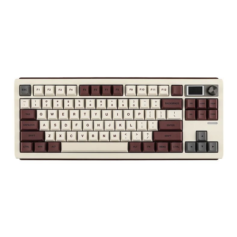 Teclado Mecanico Epomaker Shadow S, ARGB, Switch Flamingo, White Brown, SHADOWS-WB-FLG