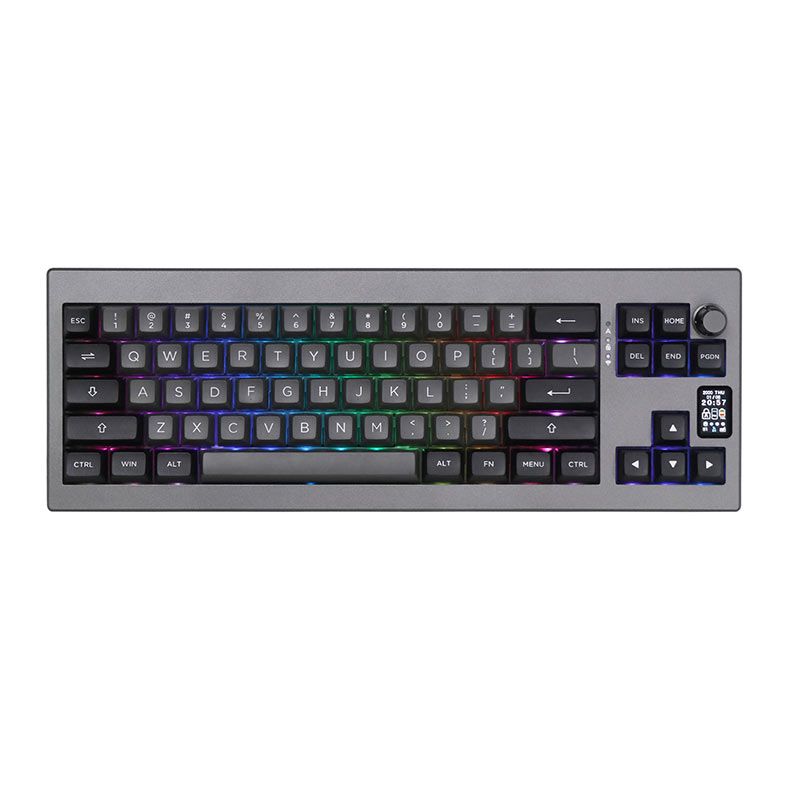 Teclado Mecanico Epomaker Shadow X, ARGB, Switch Flamingo, Black Silver, SHADOWX-BS-FLG