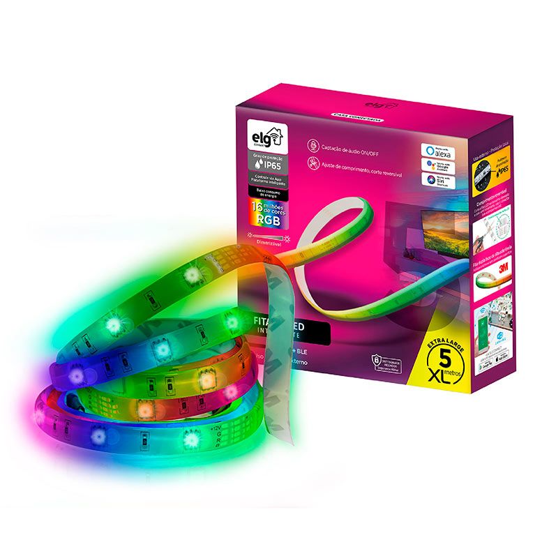 Fita de Led Inteligente ELG, RGB, 5m, SHFL201