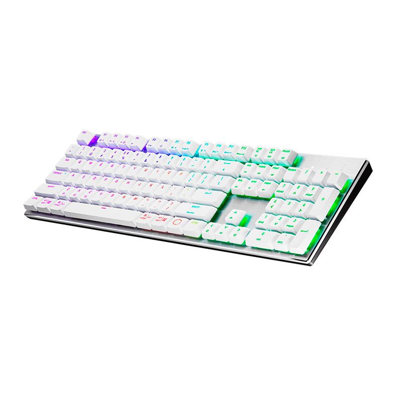 Teclado Mecanico Gamer Cooler Master SK653, RGB, Wireless, Switch Azul, Prata e Branco, SK-653-SKTL1-US