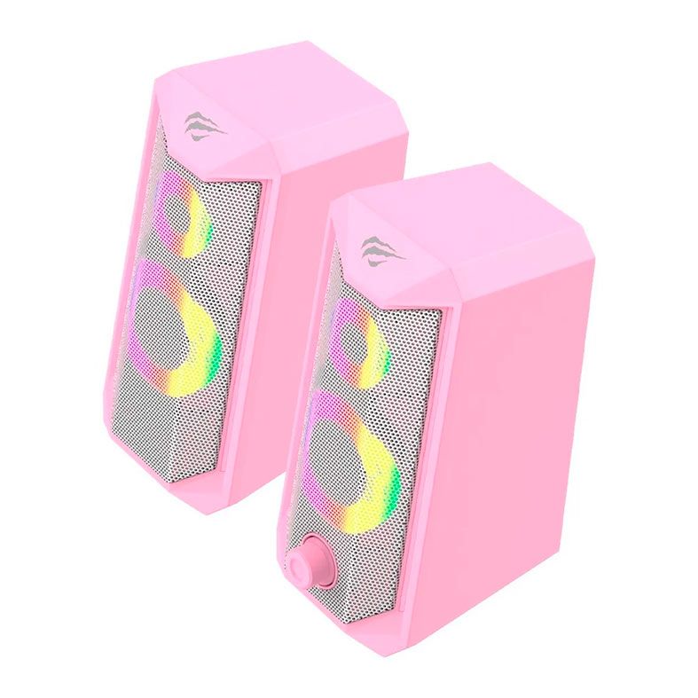 Caixa de Som Havit SK202, RGB, 2x5W RMS, Rosa, HVSPK-SK202-PK