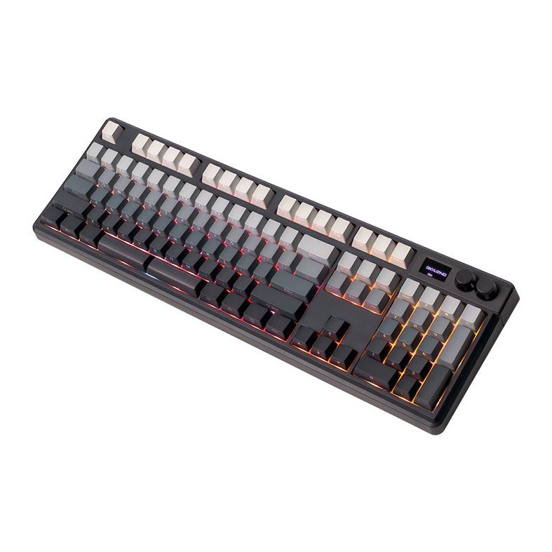 Teclado Mecanico Skyloong GK104, RGB, Switch Optico Vermelho, Preto e Cinza, SKL-GK104-RGB-RD