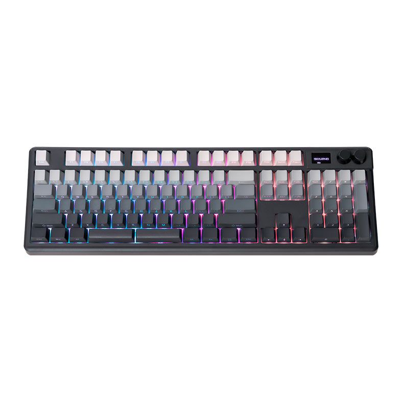 Teclado Mecanico Skyloong GK104, RGB, Switch Optico Vermelho, Preto e Cinza, SKL-GK104-RGB-RD