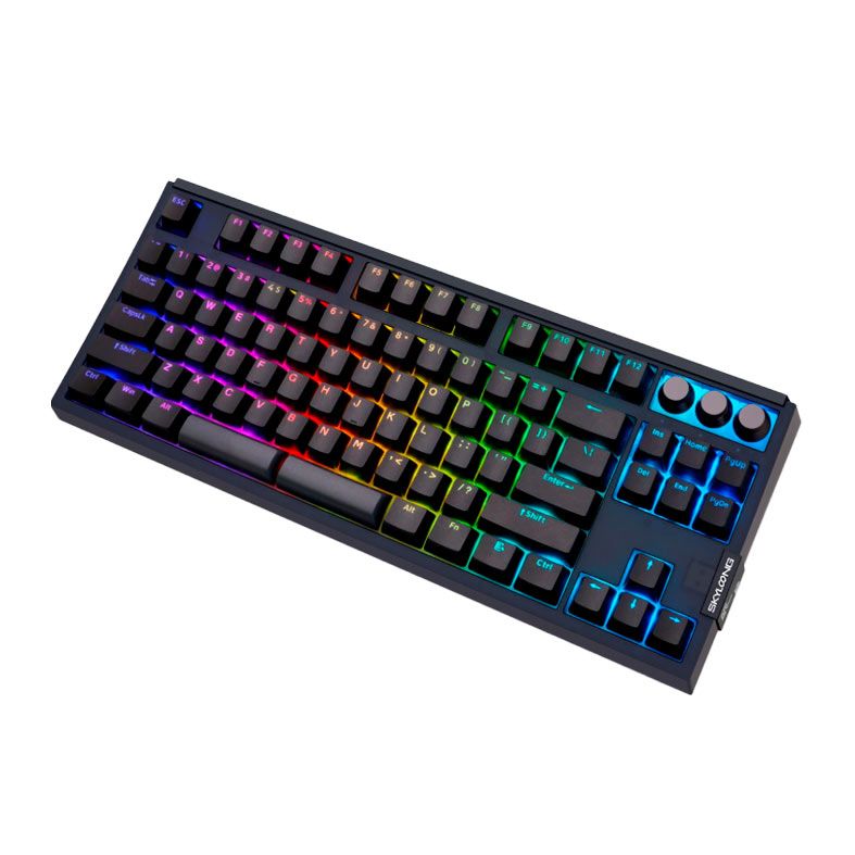 Teclado Mecanico Skyloong GK87, RGB, Switch Optico Vermelho, Preto, SKL-GK87-RGB-RD-BK