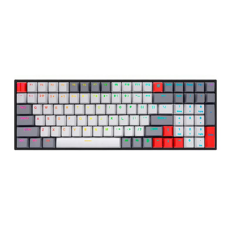 Teclado Mecanico Skyloong GK96, RGB, Switch Optico Vermelho, Branco, SKL-GK96-RGB-RD-GY-WH