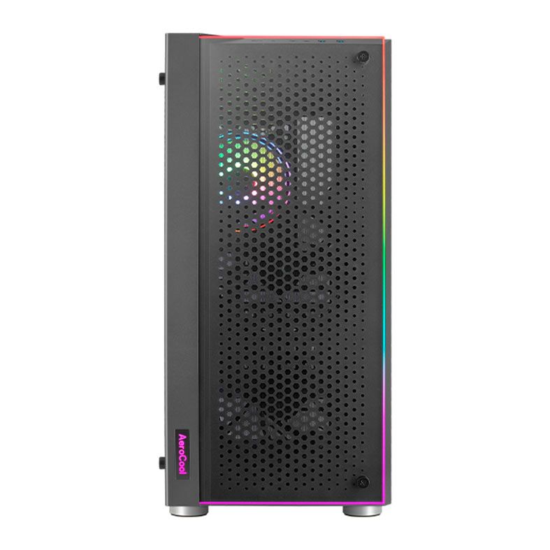 Gabinete Gamer Aerocool Skribble V1, ARGB, Mid-Tower, Lateral de Vidro, Com 3 Fans, Preto, SKRIBBLE-G-BK-V1