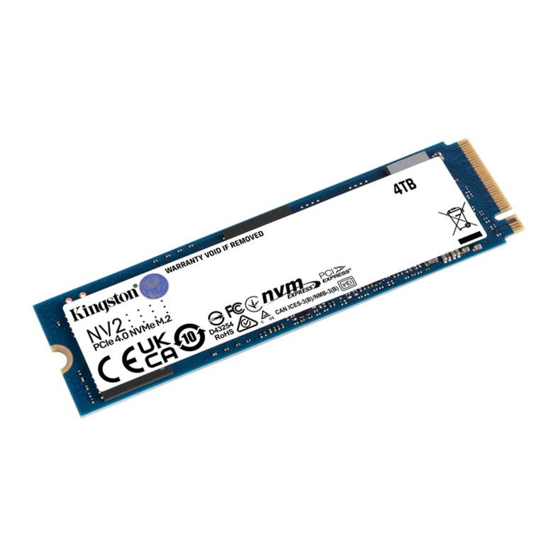 SSD Kingston NV2, 4TB, M.2 2280 PCIe NVMe, Leitura 3500MB/s, Gravacao 2800MB/s, SNV2S-4000G
