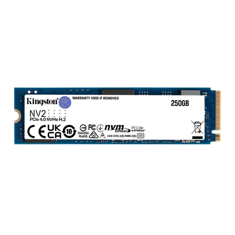 SSD Kingston NV2, 250GB, M.2 2280, PCIe NVMe, Leitura 3000MB/s, Gravacao 1300MB/s, SNV2S-250G