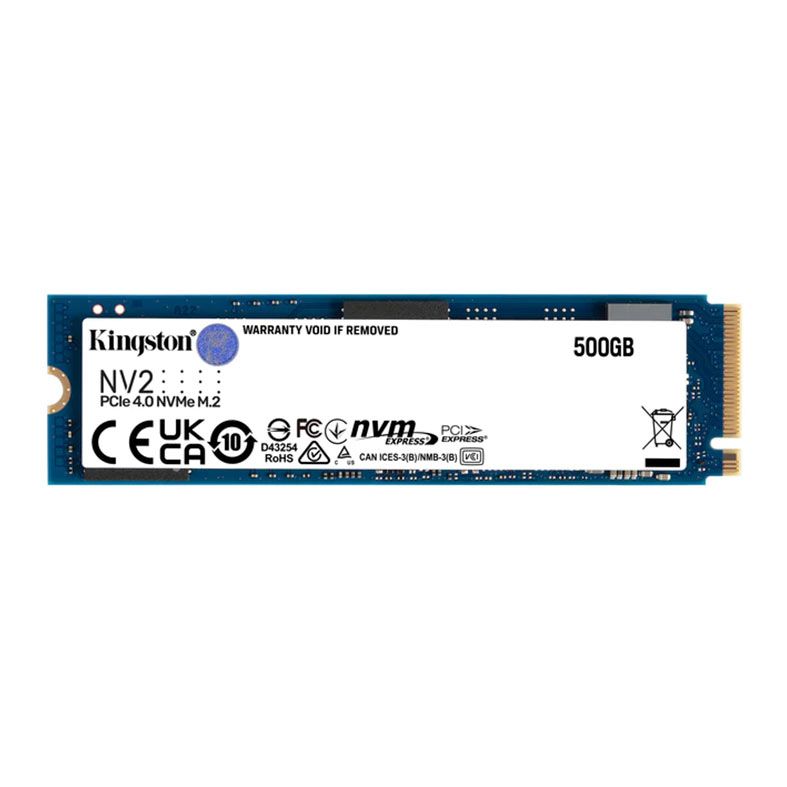 SSD Kingston NV2, 500GB, M.2 2280, PCIe NVMe, Leitura 3500 MB/s, Gravacao 2100 MB/s, SNV2S-500G