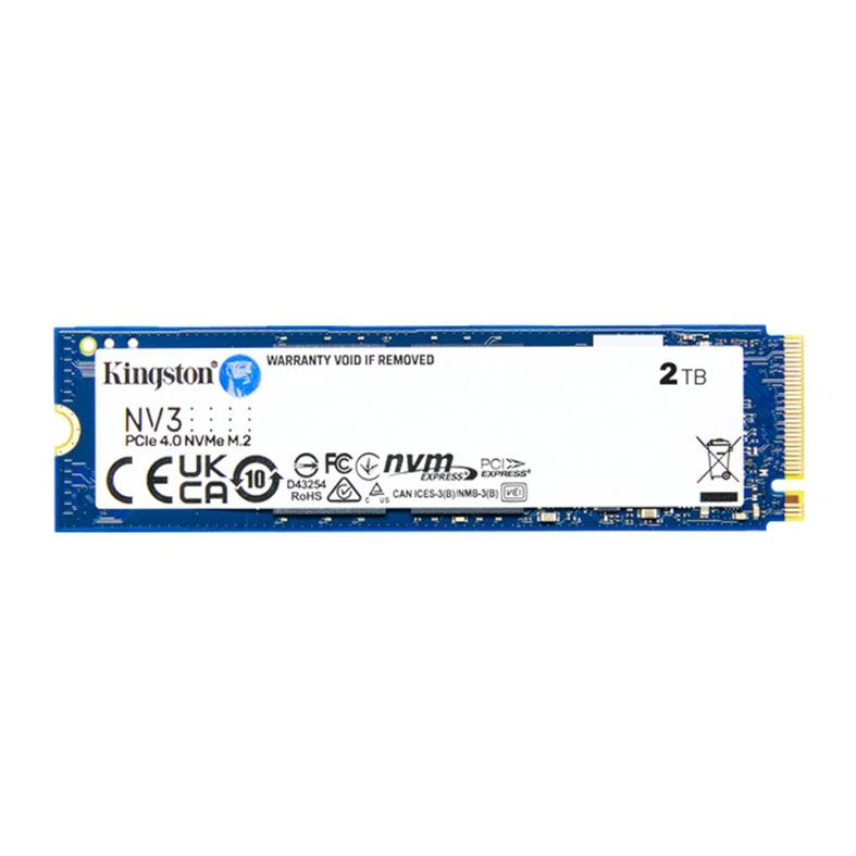 SSD Kingston NV3, 2TB, M.2 2280, PCIe NVMe, Leitura 6000MB/s, Gravaçao 5000MB/s, SNV3S-2000G