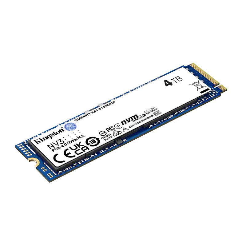 SSD Kingston NV3, 4TB, M.2 2280, PCIe NVMe, Leitura 6000MB/s, Gravacao 5000MB/s, SNV3S-4000G