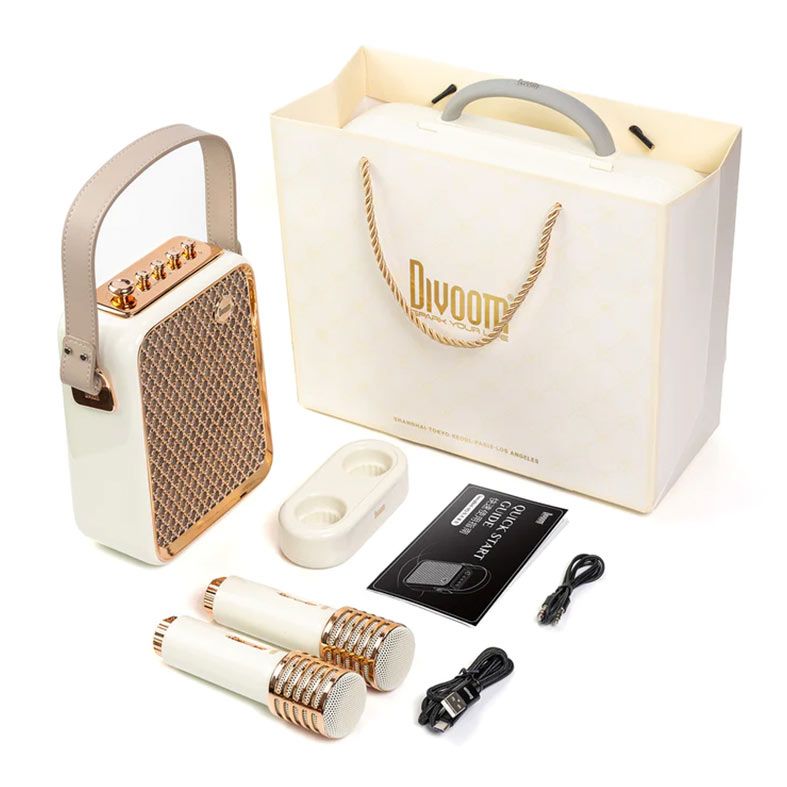 Caixa de Som E Karaoke Divoom Songbird, 50w Rms, Bluetooth, Branca, SONGBIRD-HQ-WHITE
