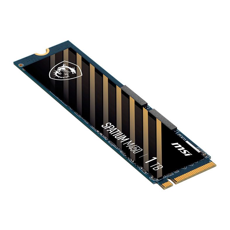 SSD MSI Spatium M450, 1TB, M.2 2280, PCIe NVMe, Leitura 3600MB/s, Gravacao 3000MB/s, SPATIUM-M450-1TB