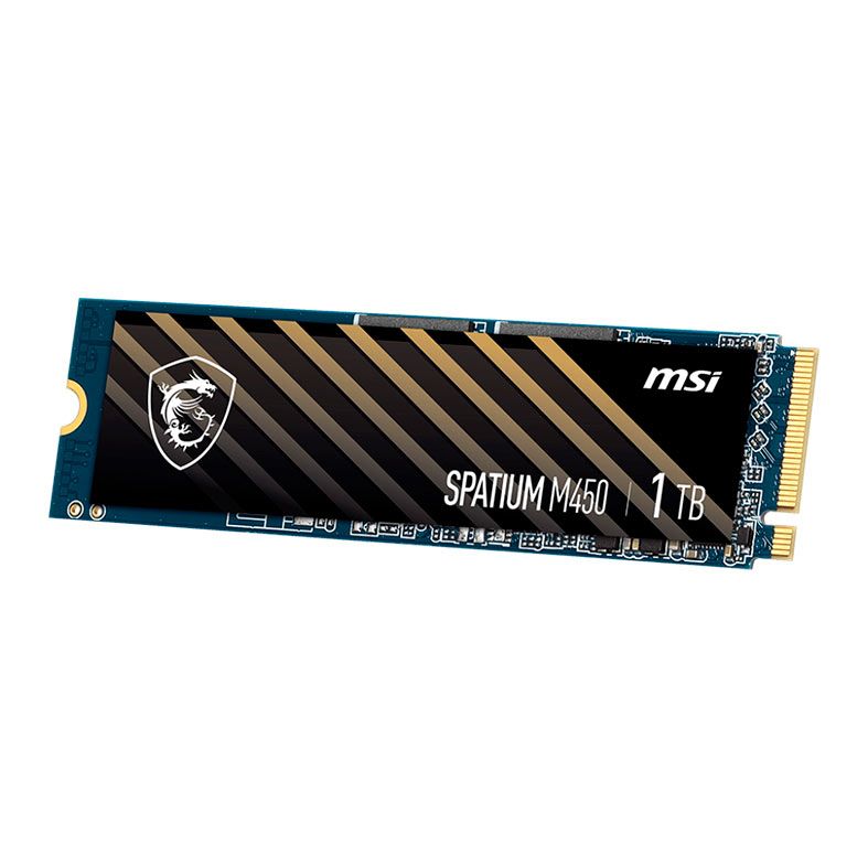 SSD MSI Spatium M450, 1TB, M.2 2280, PCIe NVMe, Leitura 3600MB/s, Gravacao 3000MB/s, SPATIUM-M450-1TB