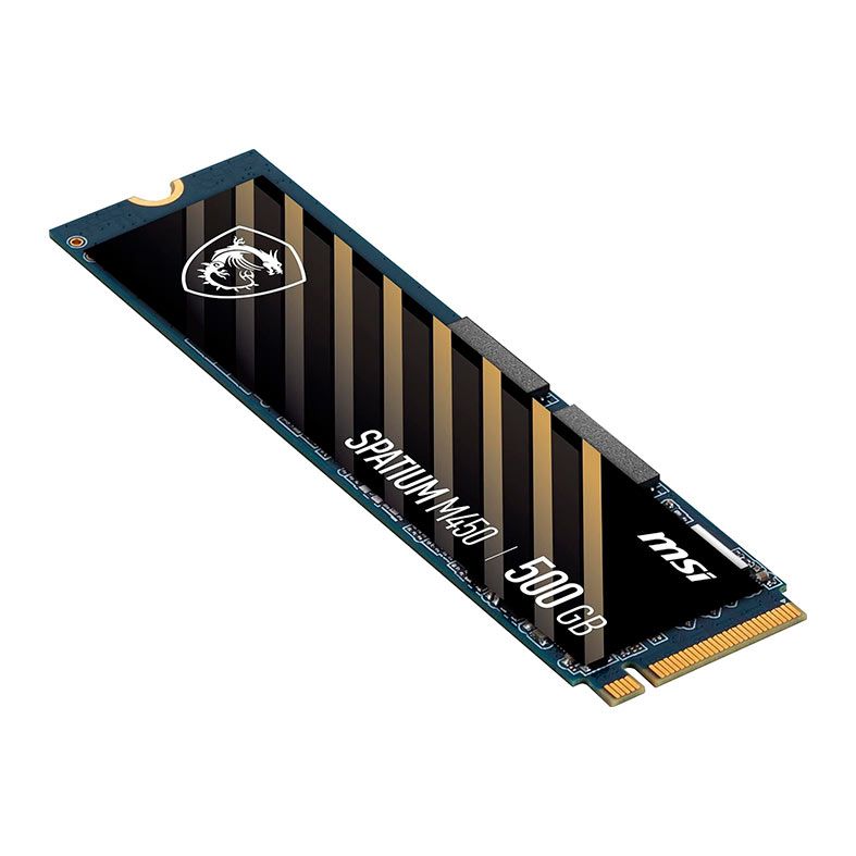 SSD MSI Spatium M450, 500GB, M.2 2280, PCIe NVMe, Leitura 3600MB/s, Gravacao 2300MB/s, SPATIUM-M450-500GB