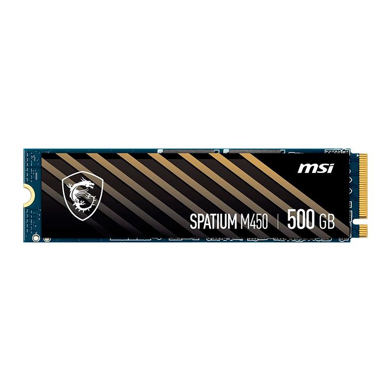 SSD MSI Spatium M450, 500GB, M.2 2280, PCIe NVMe, Leitura 3600MB/s, Gravacao 2300MB/s, SPATIUM-M450-500GB