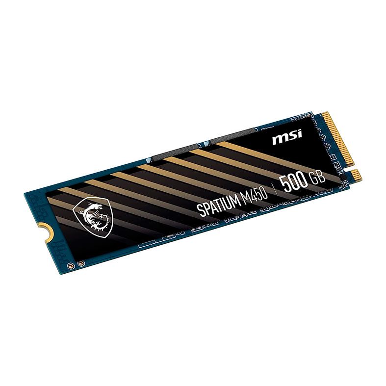 SSD MSI Spatium M450, 500GB, M.2 2280, PCIe NVMe, Leitura 3600MB/s, Gravacao 2300MB/s, SPATIUM-M450-500GB