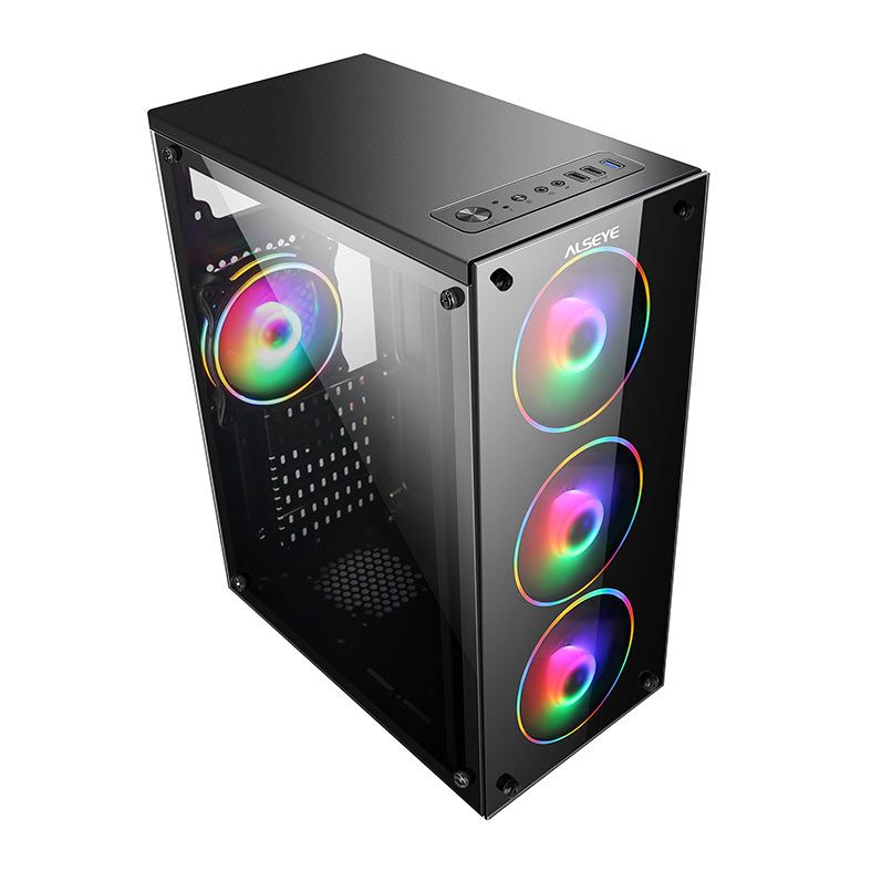 Gabinete Gamer Alseye Spectra, Mid-Tower, Lateral de Vidro, Preto, SPECTRA