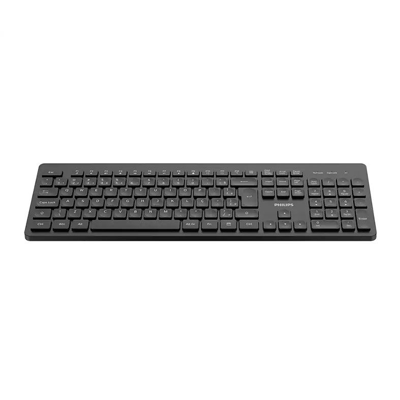 Teclado Philips SPK6308, ABNT2, Wireless, Preto, SPK6308