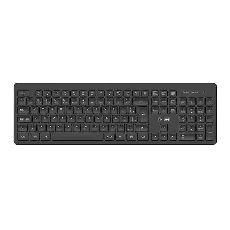 Teclado Philips SPK6308, ABNT2, Wireless, Preto, SPK6308