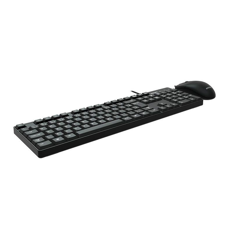Kit Teclado e Mouse Philips C254, ABNT2, 1000DPI, Preto, SPT6254