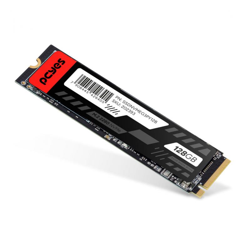 SSD Pcyes PY128, 128GB, M.2 2280 PCIe NVMe, Leitura 1175MB/s, Gravacao 700MB/s, SSDNVMEG3PY128
