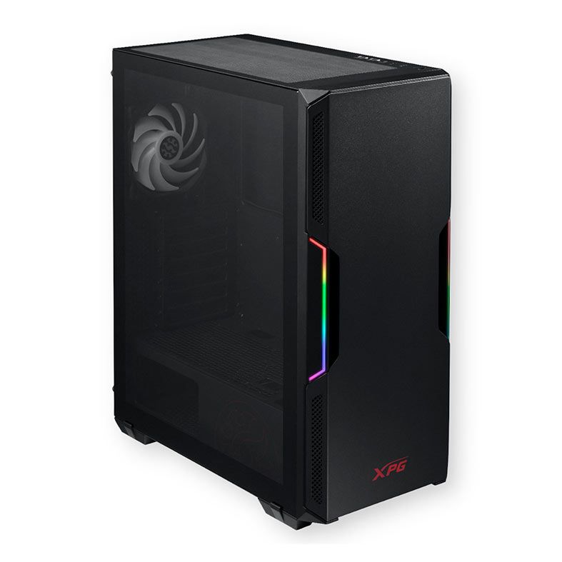 Gabinete Gamer XPG Starker, Mid-Tower, Lateral de Vidro, Com 2 Fans, ARGB, Preto, STARKER-BKCWW