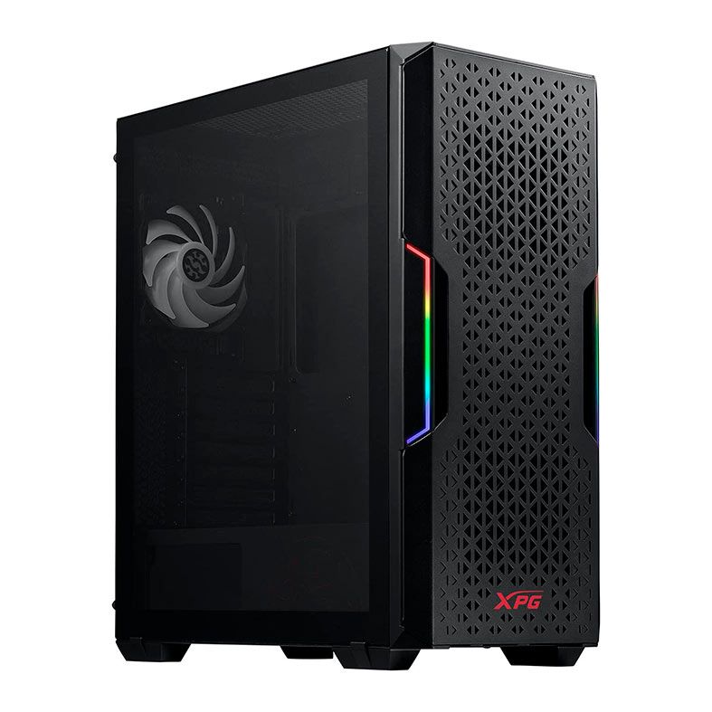 Gabinete Gamer XPG Starker Air, Mid-Tower, Lateral de Vidro, Com 2 Fans, ARGB, Preto, STARKERAIR-BKCWW