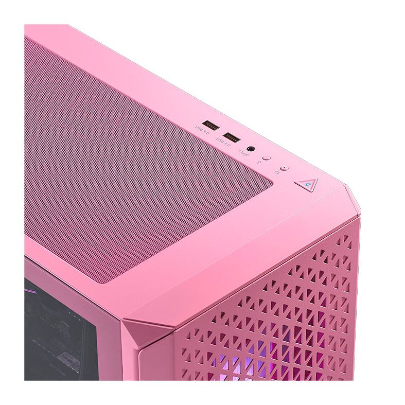 Gabinete Gamer XPG Starker Air, ARGB, Mid-Tower, Lateral de Vidro, Com 2 Fans, Rosa, STARKERAIR-PKCUS