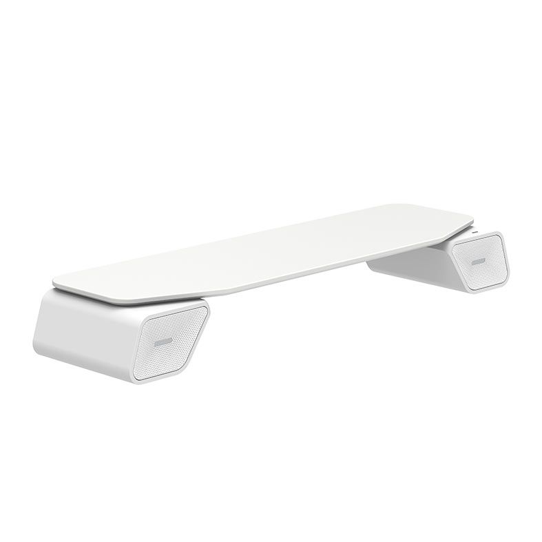 OPENBOX Suporte Elevatorio de Monitor Brateck, com Caixa de som, Branco, Bluetooth, STB-211L