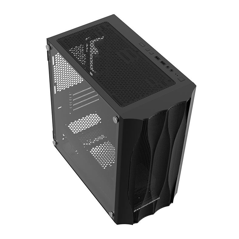 Gabinete Gamer Alseye Stone, Mid-Tower, Lateral de Vidro, Preto, STONE-BK