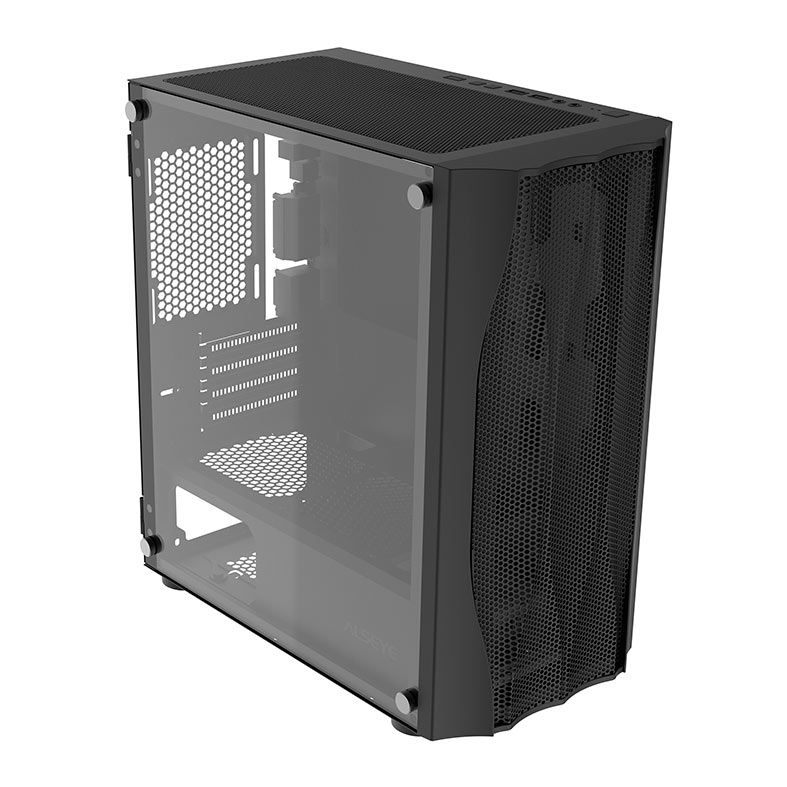 Gabinete Gamer Alseye Stone, Mid-Tower, Lateral de Vidro, Preto, STONE-BK