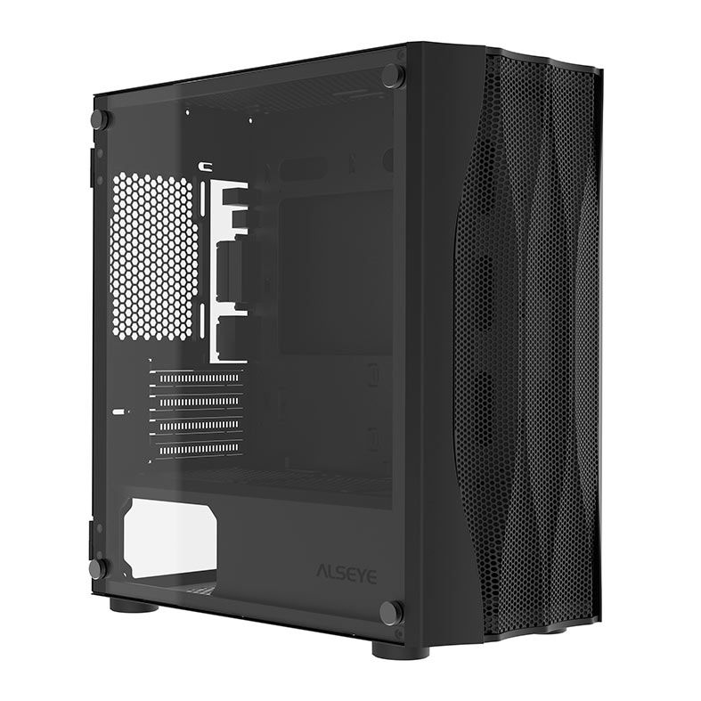 Gabinete Gamer Alseye Stone, Mid-Tower, Lateral de Vidro, Preto, STONE-BK